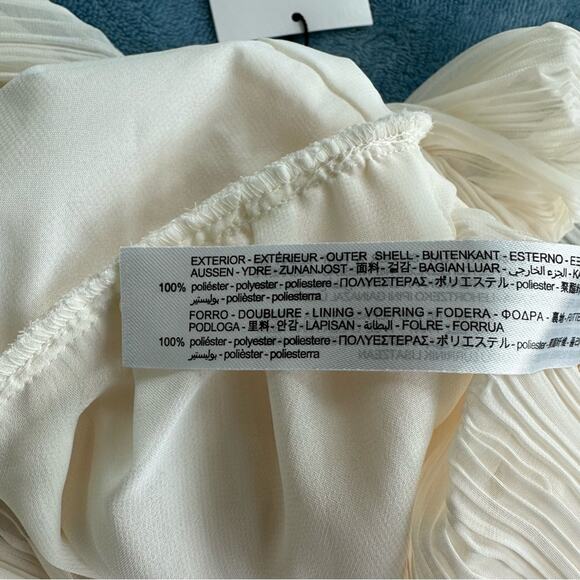 Zara Pleated Crepe Blouse Crop Top Tie Bow Back - Picture 9 of 10